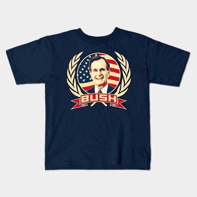 George H. W. Bush Kids T-Shirt by Nerd_art